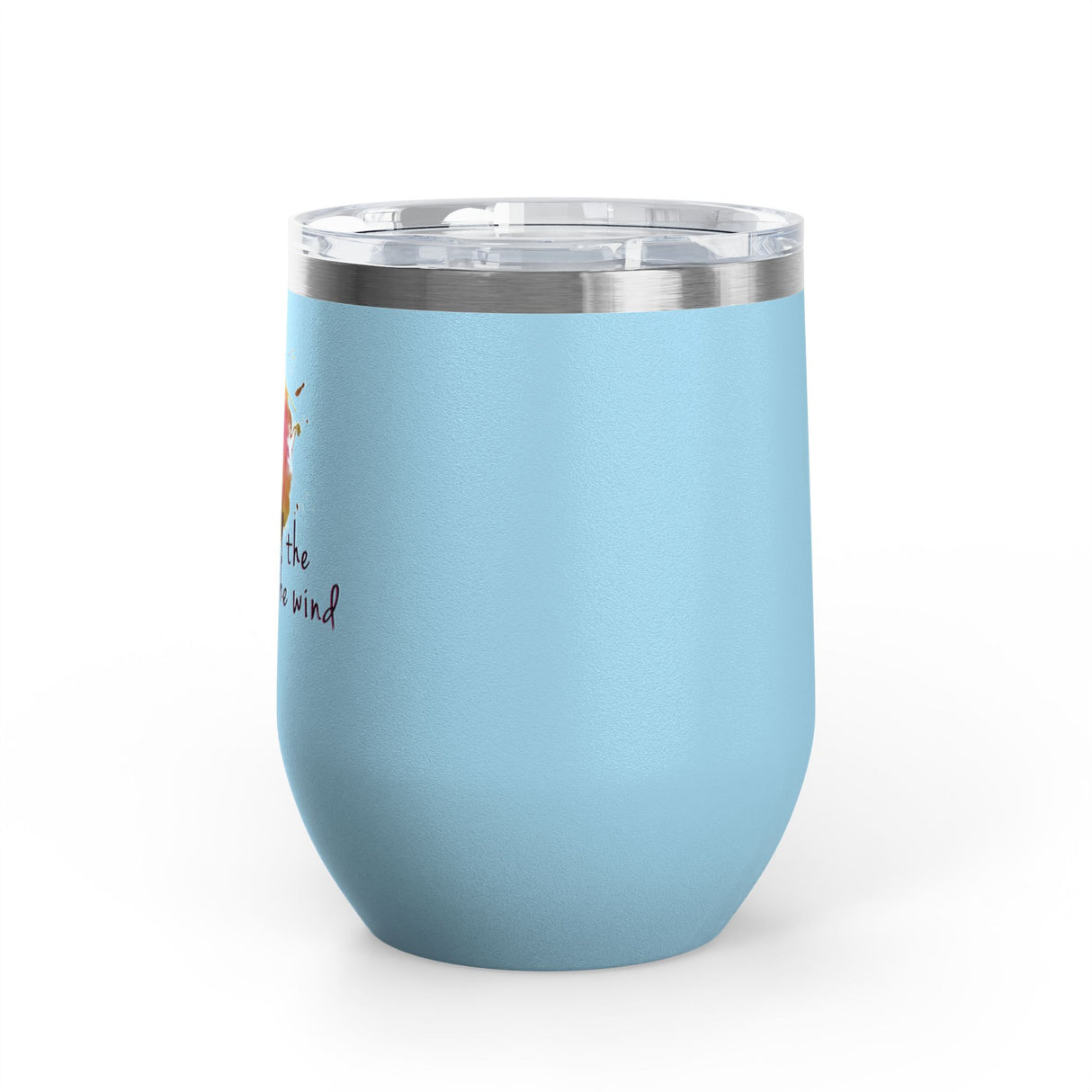 Wine Tumbler — "Paint With All The Colors Of The Wind" Flounder the Purrcasso Artwork