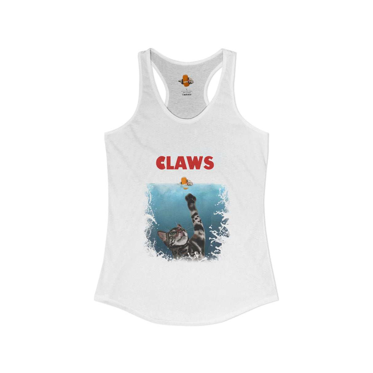Purrmaid Flounder Claws Tank — Women's Racerback Tank with 'Shark-Like' Cat Catch Design