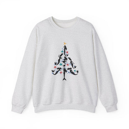 Mermaid Christmas Tree Crewneck Sweatshirt