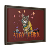 Stay Weird Matte Canvas Print — Flocahontas & Mouse Toy (Framed)