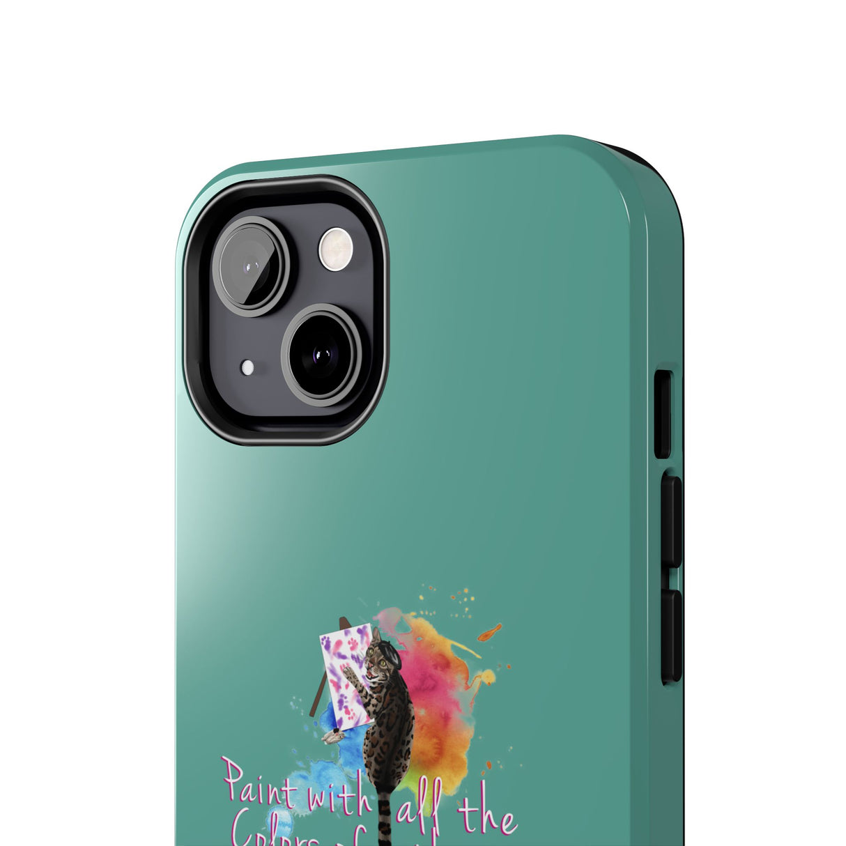 Tough Phone Case — "paint with all the colors of the wind" Flounder the Purrcasso Art