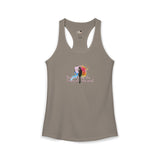 Women's Racerback Tank — "Paint With All the Colors of the Wind" Flounder the Purrcasso Art Tank