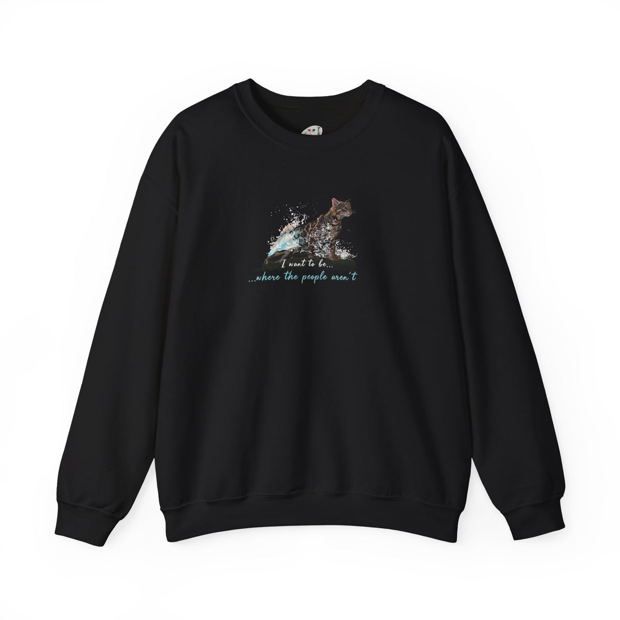 Purrmaid Crewneck Sweatshirt — "I want to be where the people aren't" Flounder Cat Design