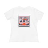 Wave Tee - Happiness Comes in Waves Women's Cotton Tee