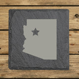 Arizona Slate Coaster Set – Engraved Natural Stone (Set of 4)