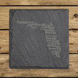 Florida Slate Coaster Set – Engraved Natural Stone (Set of 4)