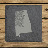 Alabama Slate Coaster Set – Engraved Natural Stone (Set of 4)