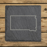 South Dakota Slate Coaster Set – Engraved Natural Stone (Set of 4)