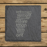 Vermont Slate Coaster Set – Engraved Natural Stone (Set of 4)
