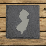 New Jersey Slate Coaster Set – Engraved Natural Stone (Set of 4)