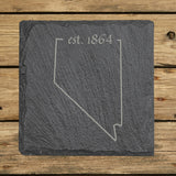 Nevada Slate Coaster Set – Engraved Natural Stone (Set of 4)