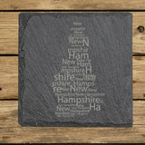 New Hampshire Slate Coaster Set – Engraved Natural Stone (Set of 4)