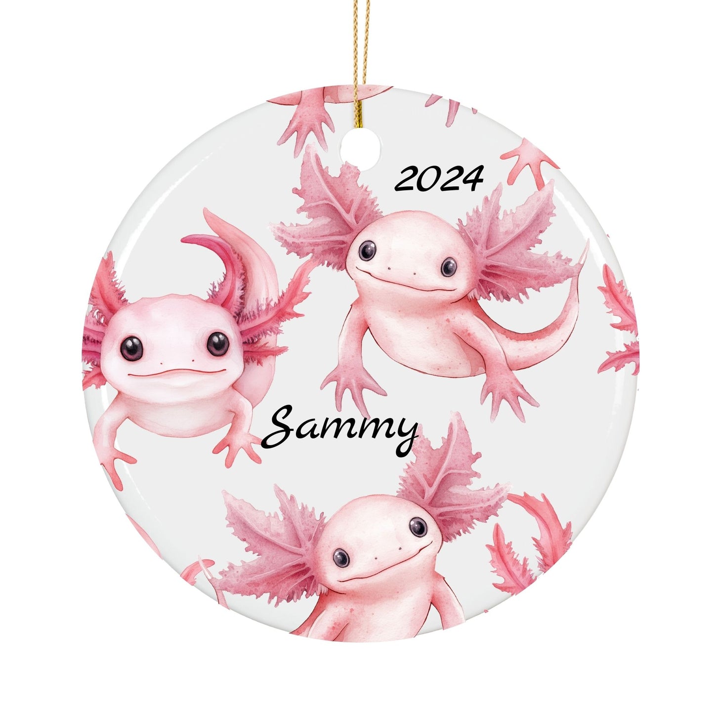 Personalized Axolotl Christmas Ornaments - Durable Ceramic Decoration