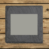 Wyoming Slate Coaster Set – Engraved Natural Stone (Set of 4)