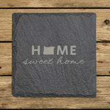 Oregon Slate Coaster Set – Engraved Natural Stone (Set of 4)