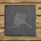 Alaska Slate Coaster Set – Engraved Natural Stone (Set of 4)