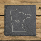 Minnesota Slate Coaster Set – Engraved Natural Stone (Set of 4)