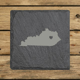 Kentucky Slate Coaster Set – Engraved Natural Stone (Set of 4)