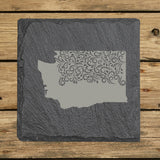 Washington Slate Coaster Set – Engraved Natural Stone (Set of 4)
