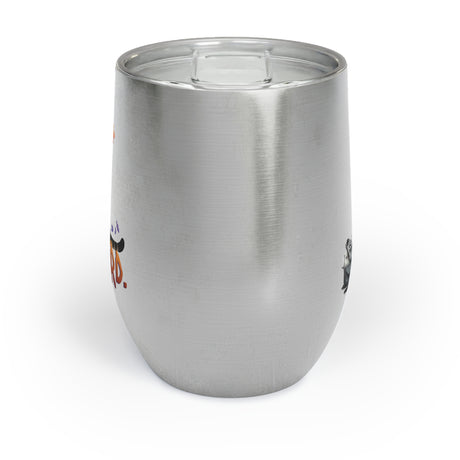 12 oz wine tumbler with a full-wrap Stay Weird Flocahontas and Mouse Toy design, view 7
