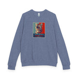 Vote Fish 2028 Raglan Crewneck — Funny 'Equal Rights for Mouse Toys' Flounder Design