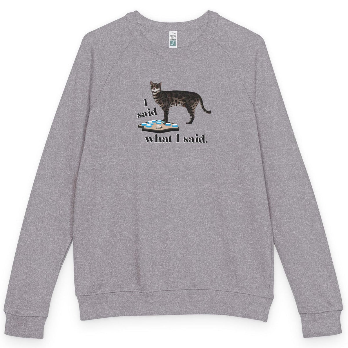 I Said What I Said raglan crewneck - Graphite Heather
