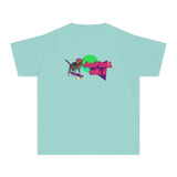 Youth Tee - Just Roll with it Flounder the Purrmaid Skateboard Design by Nina