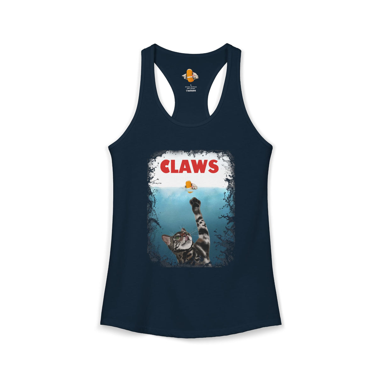 Purrmaid Flounder Claws Tank — Women's Racerback Tank with 'Shark-Like' Cat Catch Design