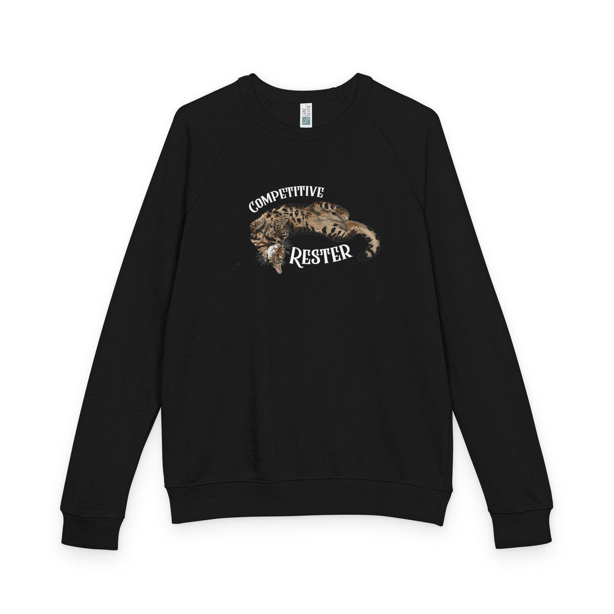 Competitive Rester Raglan Crewneck — Flounder 'Trying to Rest' Graphic