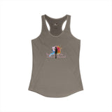 Women's Racerback Tank — "Paint With All the Colors of the Wind" Flounder the Purrcasso Art Tank