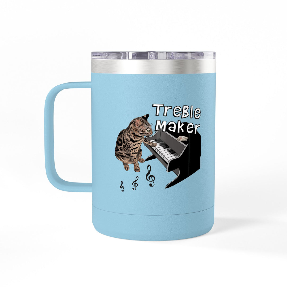 Coffee Mug Tumbler - Treble Maker Design Hand Drawn by Flounder's Mom, Nina