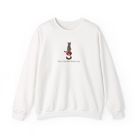 This is my Red Spores Car Unisex Heavy Blend Crewneck Sweatshirt featuring Flounder and Mouse Toy