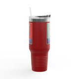 Insulated Travel Mug — "Vote Fish 2028" Funny Political Campaign Design Featuring Flounder the Purrmaid