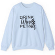 Drink Wine and Pet Cats sweatshirt in light blue