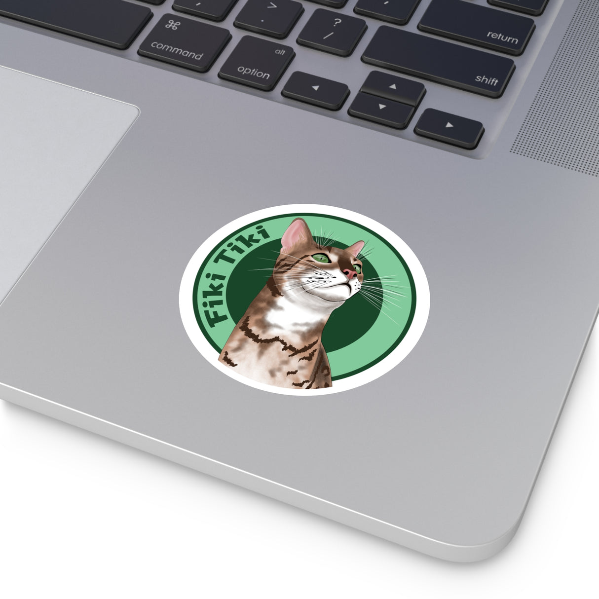 Fiki Tiki Cat Round Sticker — Hand-Drawn Fiki by Nina (Indoor/Outdoor)