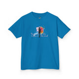 Kids Tee — “Paint With All The Colors Of The Wind” Flounder the Purrcasso Kids T-Shirt