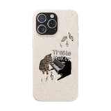 Phone case - Treble Maker Hand Drawn Design by Flounder's Mom, Nina Featuring Flounder the Purrmaid Playing Piano for Mouse Toy