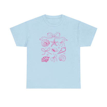 Pink Coastal Coquette Shell Cotton T-Shirt