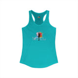 Women's Racerback Tank — "Paint With All the Colors of the Wind" Flounder the Purrcasso Art Tank