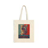 Vote Fish 2028 Cotton Canvas Tote — "Equal Rights for Mouse Toys" Flounder Purrmaid Political Tote