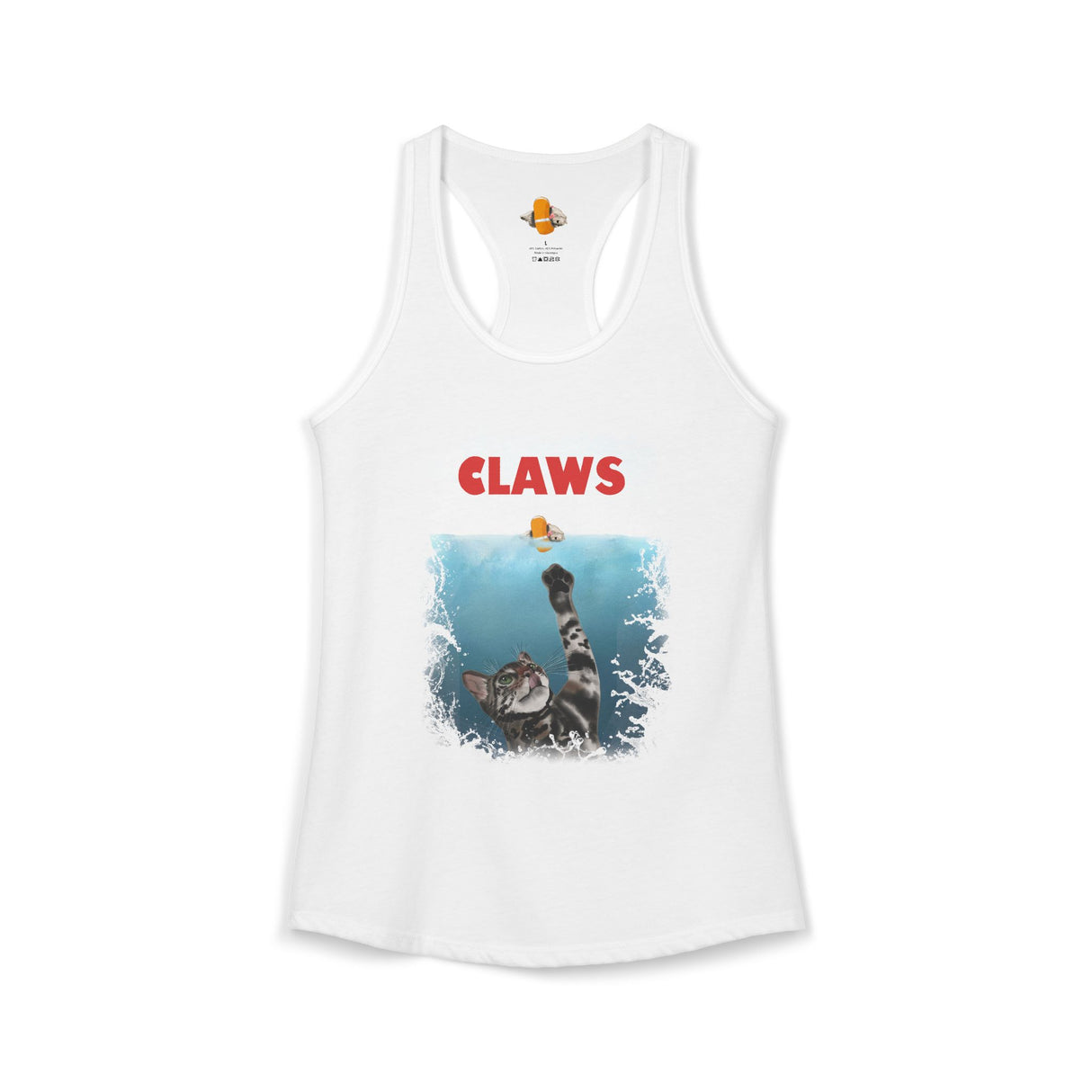 Purrmaid Flounder Claws Tank — Women's Racerback Tank with 'Shark-Like' Cat Catch Design