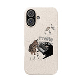 Phone case - Treble Maker Hand Drawn Design by Flounder's Mom, Nina Featuring Flounder the Purrmaid Playing Piano for Mouse Toy