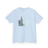 Kids Tee Christmas Tree Hugger Flounder the Purrmaid Design
