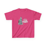 Kids Tee Christmas Tree Hugger Flounder the Purrmaid Design
