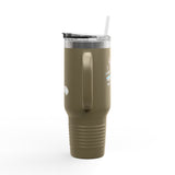 40oz Insulated Travel Mug — “I Said What I Said” Flounder Talking Pet Buttons Design