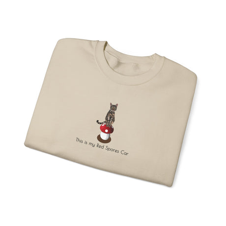 This is my Red Spores Car Unisex Heavy Blend Crewneck Sweatshirt featuring Flounder and Mouse Toy