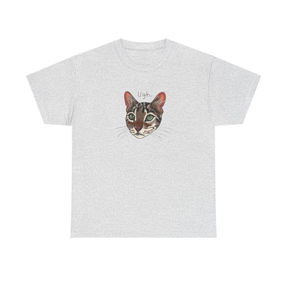 Flounder Cat “UGH” Unisex Heavy Cotton Tee – Comfortable & Durable