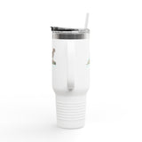 40oz Insulated Travel Mug — 'I Want to Be Where the People Aren't' Purrmaid Design