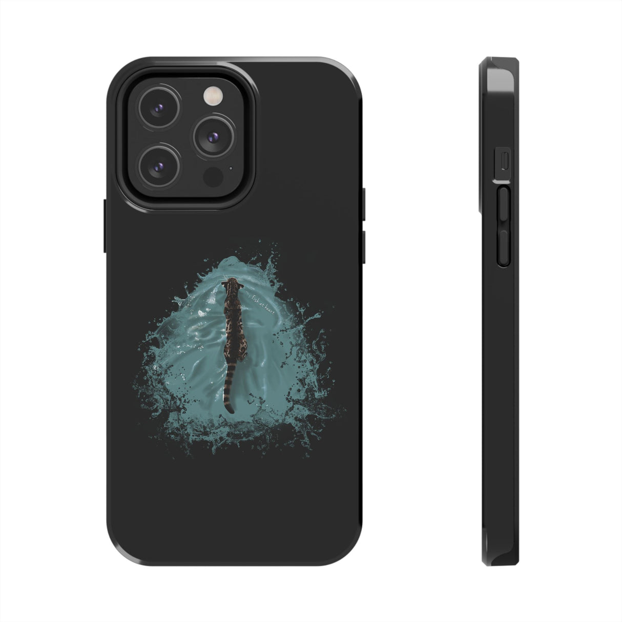 Fish at Heart Flounder Purrmaid Phone Case — Hand-Drawn Nautical Cat Design