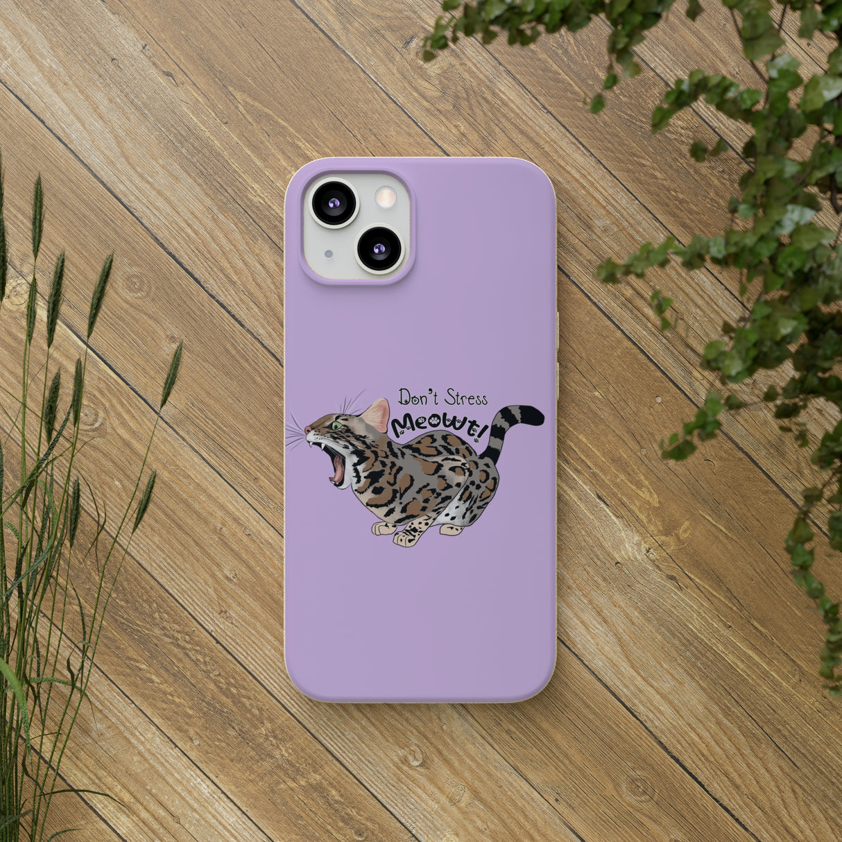 Flounder Cat - Don't Stress Meowt Biodegradable Phone Case – Eco-Friendly & Stylish